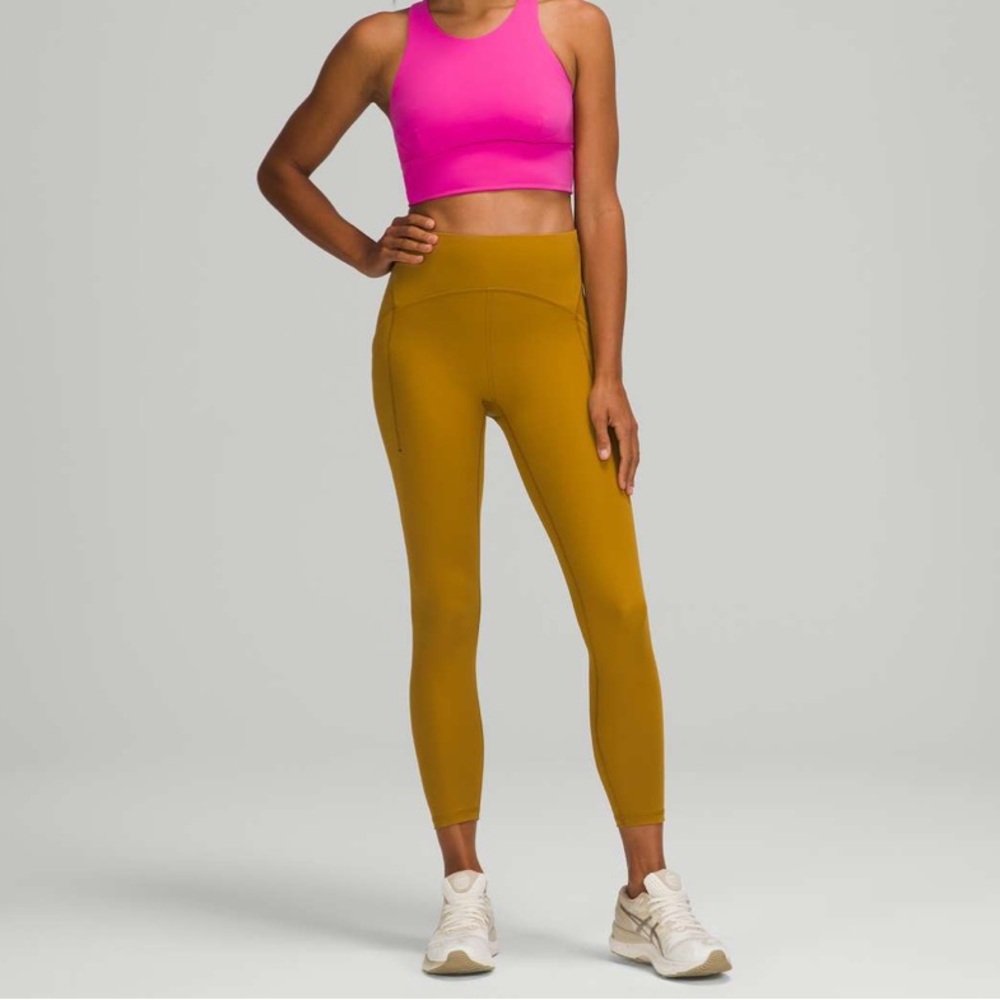 Lululemon 2021 Power Thru High-Rise Tight 25" Gold Spice size 4